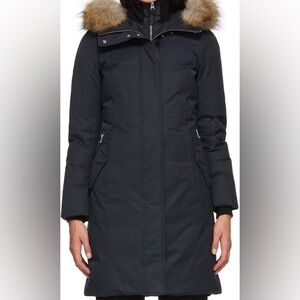 Mackage Black Puffer Coat with Fur Trim